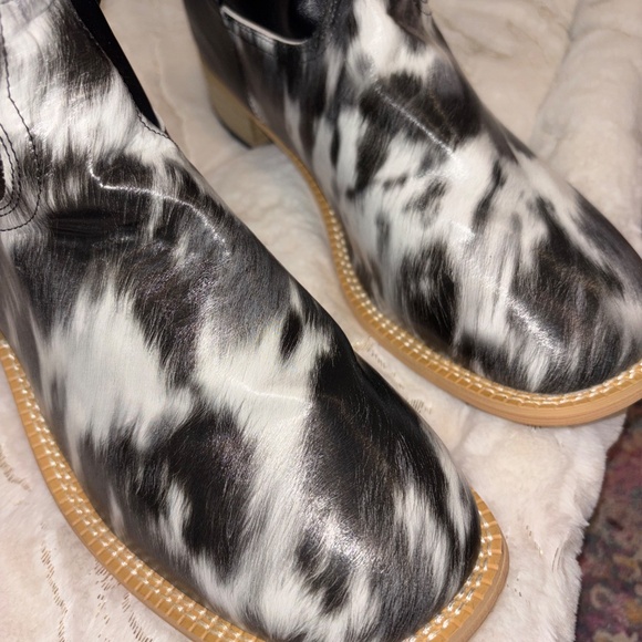 Leather cow print cowboy boots men’s size 10 brand new - Picture 9 of 9